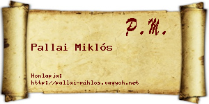 Pallai Miklós névjegykártya